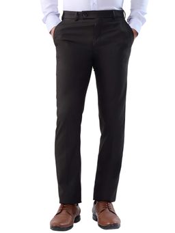 Raymond - Slim Fit Self Design Dark Brown Trouser