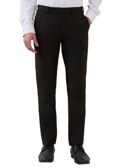 Raymond - Slim Fit Self Design Dark Blue Trouser