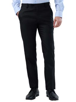 Raymond - Slim Fit Self Design Black Trouser