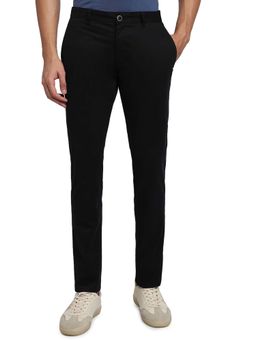 Parx - Tapered Fit Solid Black Trouser