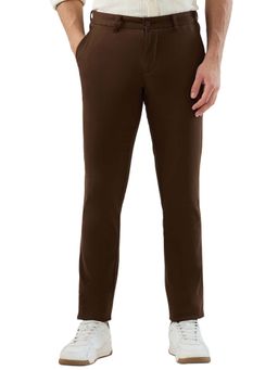 Parx - Tapered Fit Solid Dark Brown Trouser
