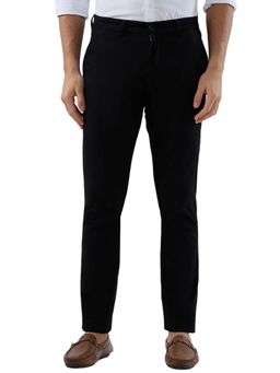 Parx - Tapered Fit Woven Design Black Trouser