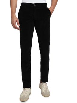 Parx - Tapered Fit Solid Black Trouser