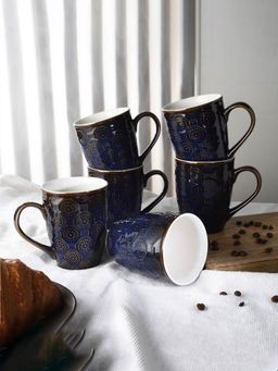 The Decor Mart - Blue Coffee Milk Mug - Set of 6
