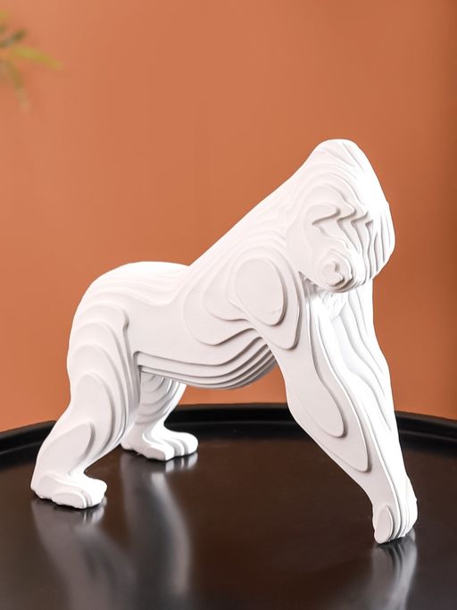 Nestasia Minimalist Gorilla Sculpture White
