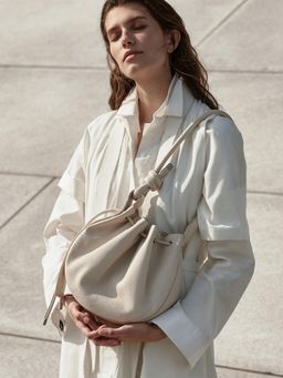 Behno New York - Ina Bag Medium Pebble Handbag - Bone