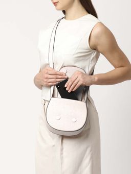 Behno New York - Tilda Mini Convertible Single Pebble Sling Bag - Bone