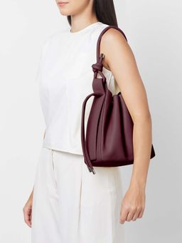 Behno New York - Tina Bag Medium Pebble Bag- Wine