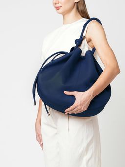 Behno New York - Ina Bag Large Pebble Handbag - Navy