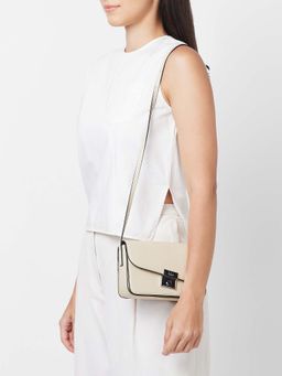 Behno New York - Simone Mini Curve Crossbody Pebble Bag - Off White