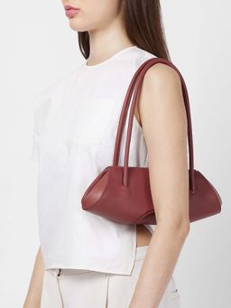 Behno New York - Elizabeth Baguette Mini Pebble Shoulder Bag -Pink