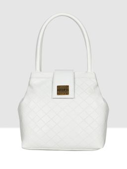 ESBEDA - White Colour Quilted Texture Handbag for Women