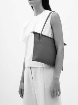 Behno New York - Frida Flat Pebble Shoulder Bag- Black