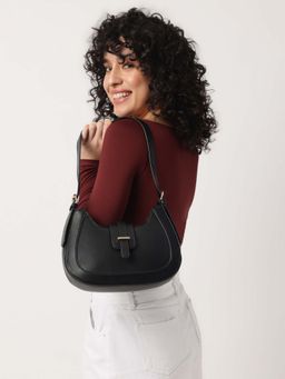 Fastrack - Casual Shoulder Bag With Zipper And Magnet Closure In Black