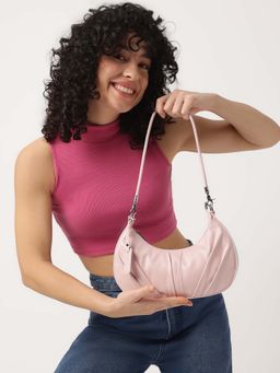 Fastrack - Casual Shoulder Bag With Top Zipper Closure In Powder Pink