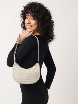 Fastrack - Casual Shoulder Bag With Top Zipper Closure In Grey