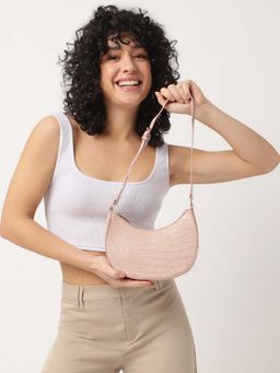 Fastrack - Casual Shoulder Bag With Top Zipper Closure In Pink