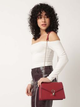 Fastrack - Casual Sling Bag With Lock Closure In Maroon