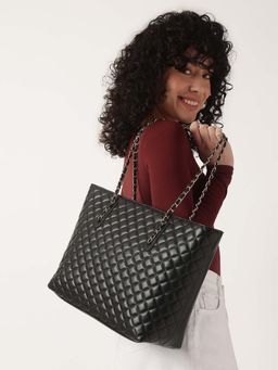 Fastrack - Black Casual Tote Bag with Laptop Sleeves That Holds Upto 14"