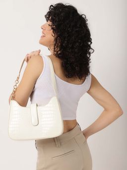 Fastrack - Casual Shoulder Bag With Zipper In White