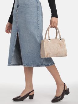 Fabbhue - Women's Beige Handheld Bag