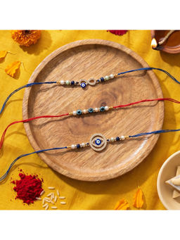 Ribbon Candy - Multi-Color Rakhis Evil Eye Beads (Pack of 3)