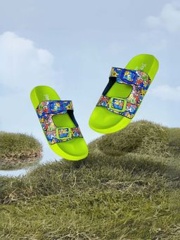 KazarMax - Splash-Steps Boys Neon Green Monster Printed Waterproof Sandals