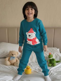 Napchief - Boys, Girls Happy Bear Polar Pajama Set