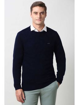 Peter England - Men Navy Crew Neck Sweater