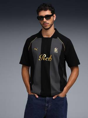 Buy Puma Rcb 2026 Men's Black Polo T-Shirt (L)