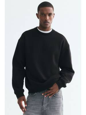 Buy H&M Men Black Loose Fit Sweatshirt