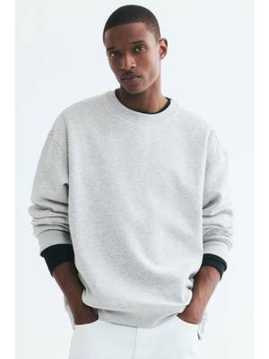 Buy H&M Men Grey Loose Fit Sweatshirt (M) - Image 1