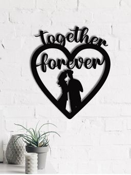 eCraftIndia - "Together Forever" Love Theme Black Wood Wall Art Cut out