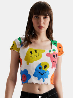 The Souled Store - Tss Originals Trippy Smiles Women Cropped Tops