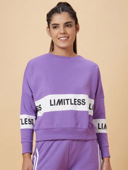 Globus - Women Purple Printed Cotton Sweatshirt