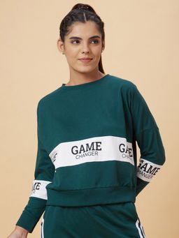 Globus - Women Green Printed Cotton Sweatshirt