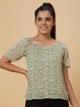 Globus - Women Green Printed Polyester Top