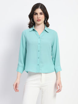 Madame - Button-Down Collared Green Shirt