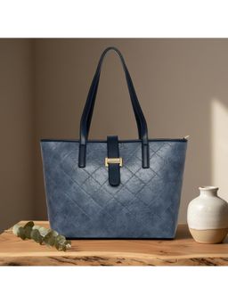 ESBEDA - Blue Color Elara Quilted Luxe Tote Bag (Large)