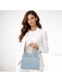 ESBEDA - Blue Colour Structured Satchel Handbag with Detachable Strap (Medium)