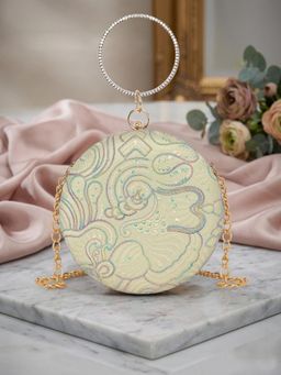 ESBEDA - Pista Green Color Mint Aurelia Circle Clutch with Detachable Chain (Small)
