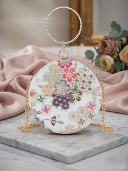 ESBEDA - Multi Color Blossom Flora Belle Clutch with Detachable Chain (Small)