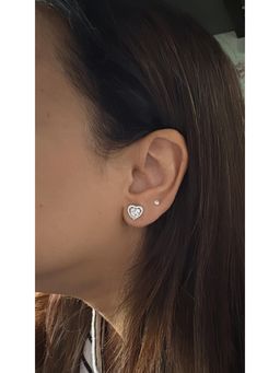 Mon Tresor - White Heart Solitaire with Diamond Halo