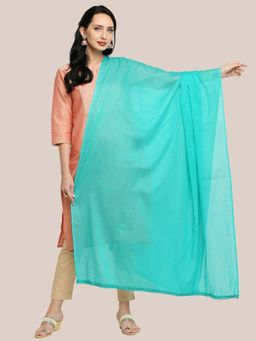 Dupatta Bazaar - Womens Rama Green Cotton Dupatta