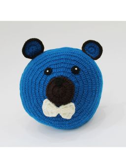 Woonie - Handmade Bear Pattern Filled Cuddle Cushion - Blue