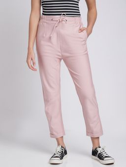 Spykar - Women Powder Pink Slim Fit Ankle Length Blended Trackpant