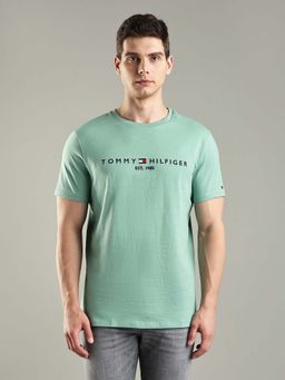 Tommy Hilfiger - Green Logo Regular Fit Cotton T-shirt