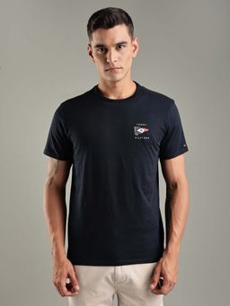 Tommy Hilfiger - Navy Blue Regular Fit Cotton T-shirt