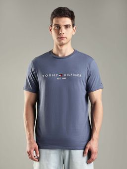 Tommy Hilfiger - Blue Logo Regular Fit Cotton T-shirt