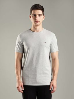 Tommy Hilfiger - Grey Solid Slim Fit Cotton T-shirt